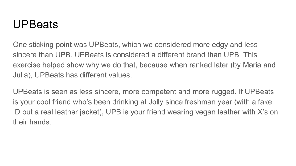 UPBeats, an outlier.